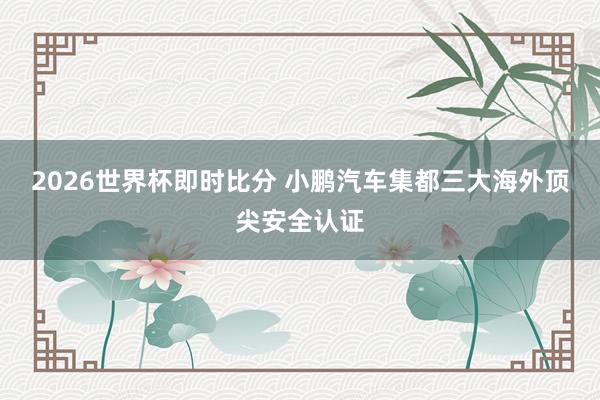 2026世界杯即时比分 小鹏汽车集都三大海外顶尖安全认证
