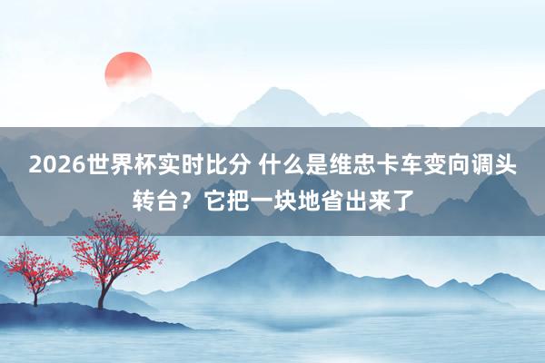 2026世界杯实时比分 什么是维忠卡车变向调头转台?它把一块地省出来了