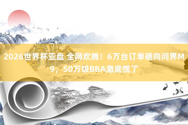 2026世界杯亚盘 全网欢腾！6万台订单砸向问界M9，50万级BBA澈底慌了
