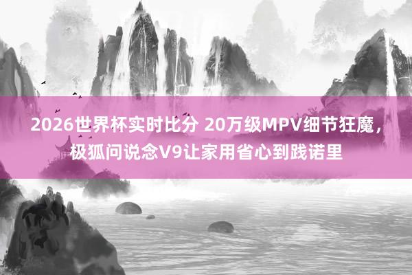 2026世界杯实时比分 20万级MPV细节狂魔，极狐问说念V9让家用省心到践诺里