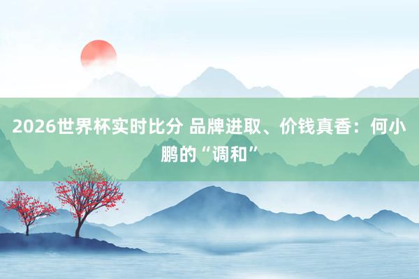 2026世界杯实时比分 品牌进取、价钱真香：何小鹏的“调和”