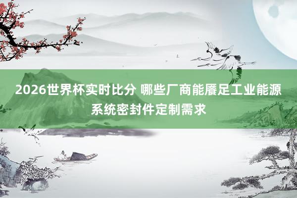 2026世界杯实时比分 哪些厂商能餍足工业能源系统密封件定制需求
