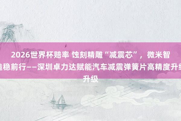 2026世界杯赔率 蚀刻精雕“减震芯”，微米智造稳前行——深圳卓力达赋能汽车减震弹簧片高精度升级