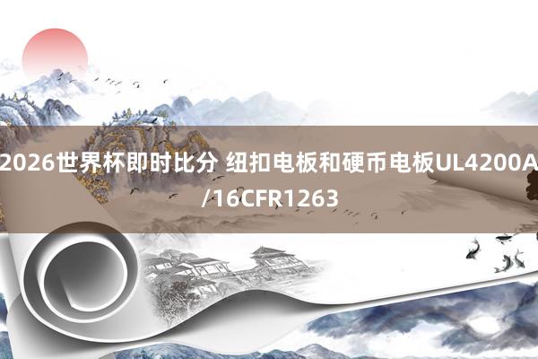 2026世界杯即时比分 纽扣电板和硬币电板UL4200A/16CFR1263