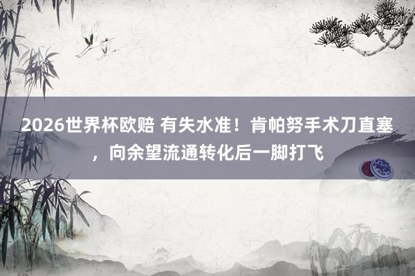 2026世界杯欧赔 有失水准!肯帕努手术刀直塞,向余望流通转化后一脚打飞