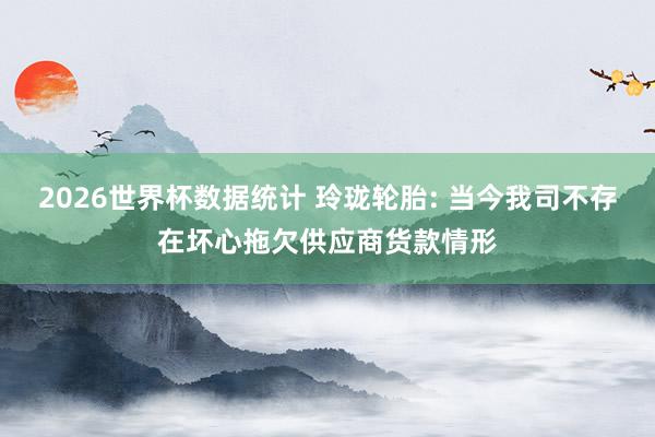 2026世界杯数据统计 玲珑轮胎: 当今我司不存在坏心拖欠供应商货款情形