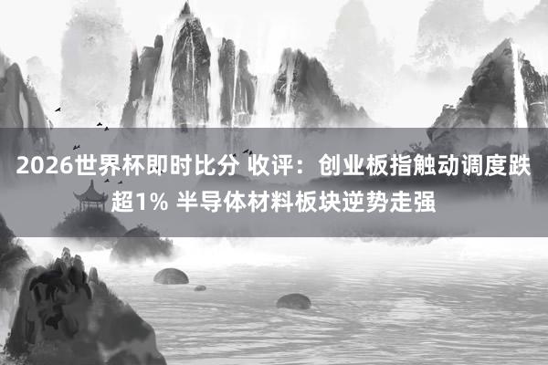 2026世界杯即时比分 收评：创业板指触动调度跌超1% 半导体材料板块逆势走强