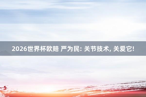 2026世界杯欧赔 严为民: 关节技术， 关爱它!