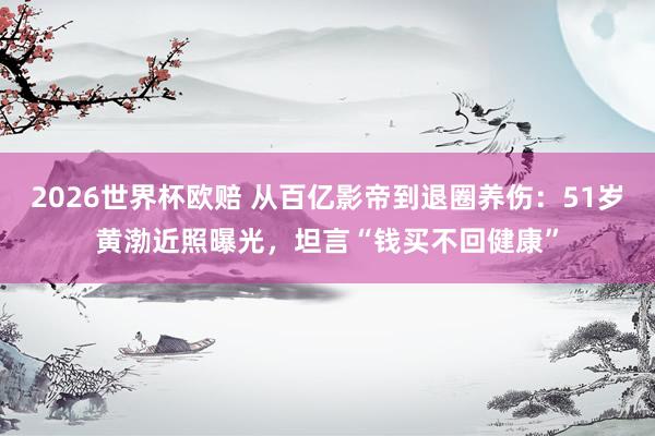 2026世界杯欧赔 从百亿影帝到退圈养伤：51岁黄渤近照曝光，坦言“钱买不回健康”